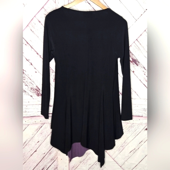 Chalet et Ceci Purple & Black Asymmetrical Tunic Top *minor flaw* - Picture 2 of 4
